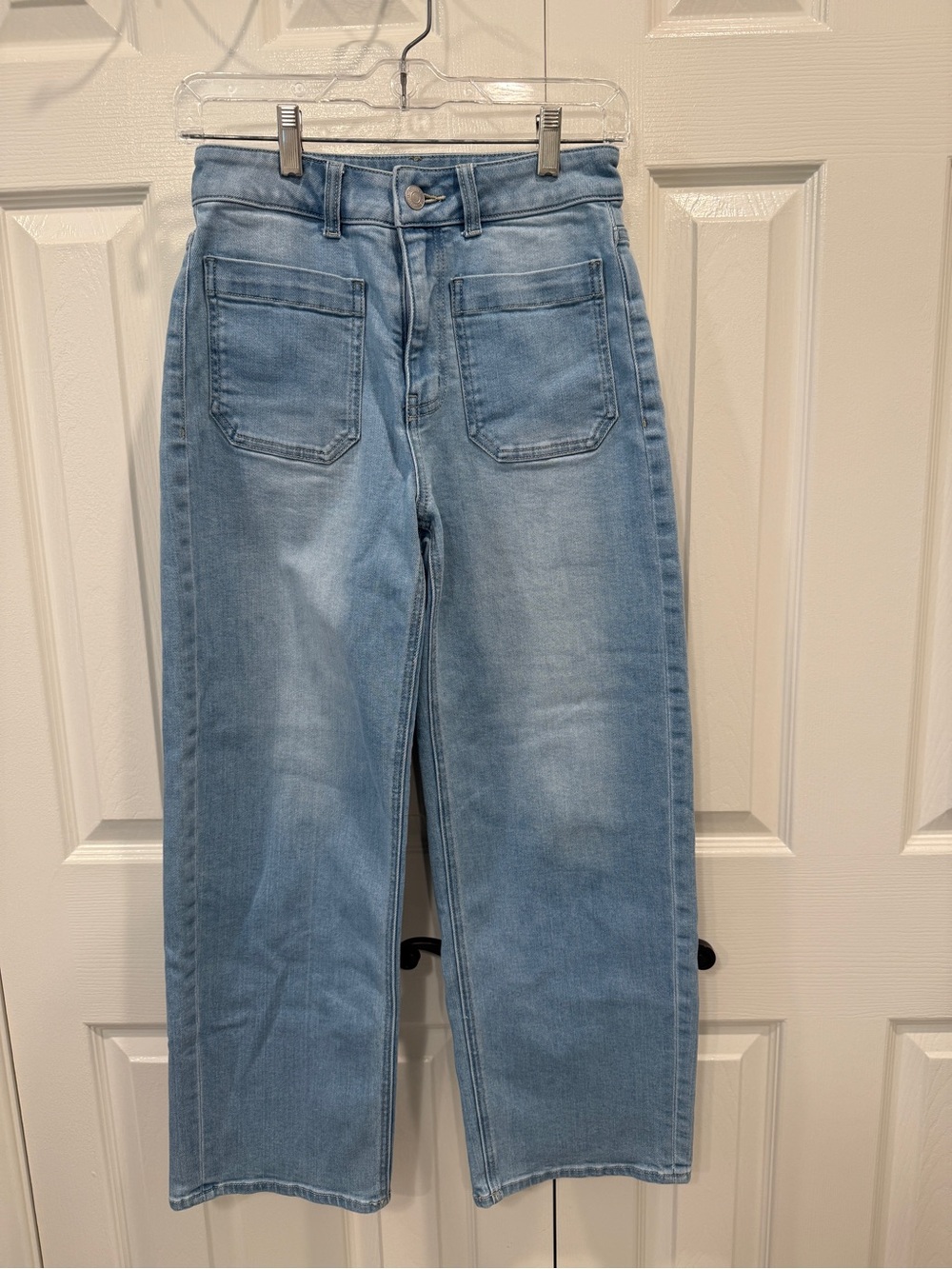 Quince Bella Stretch Patch Pocket Wide Leg Jean size 26 regular